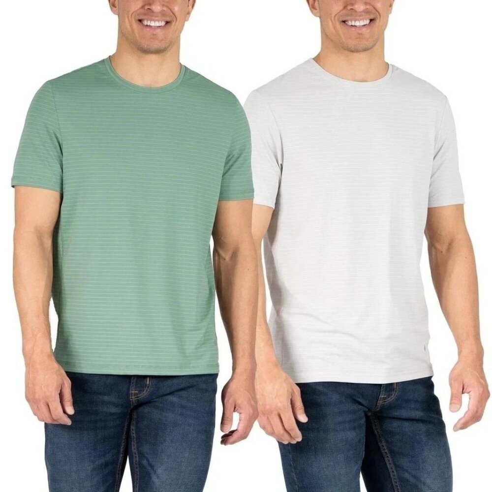L 2-Pack Active T-Shirts Green/Gray N0832